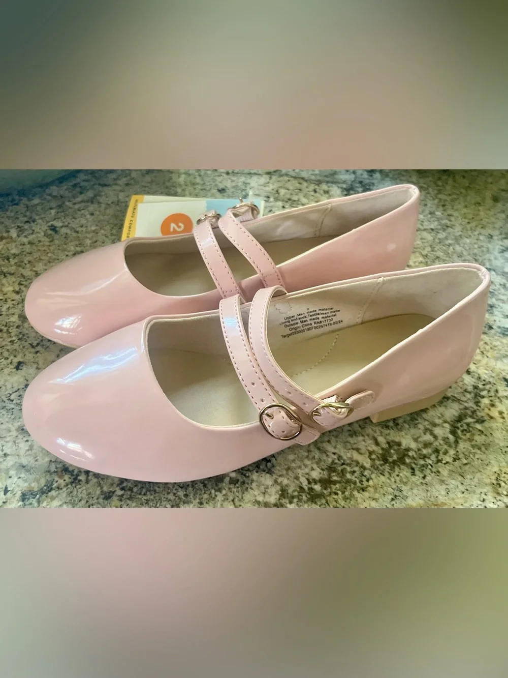Cat & Jack Pink Double-Strap Mary Jane Kids Ballet Style Shoes